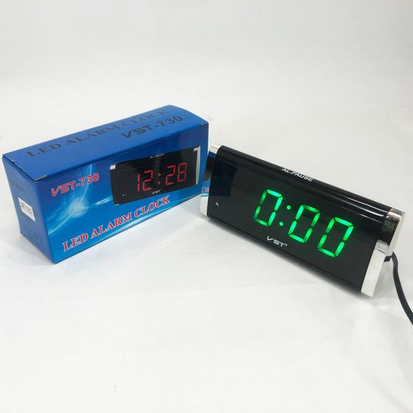 Електронний Годинник VST 730 green, цифровий настільний мережевий годинник, led alarm clock VST-730, з будильником 12060 фото