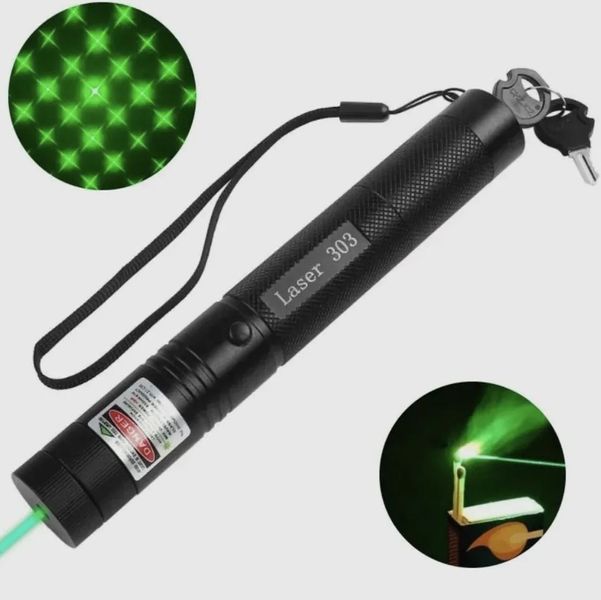 Лазерна указка Green Laser Pointer JD-303, Лазери із зеленим променем лазера, Лазерна указка брелок 8759 фото