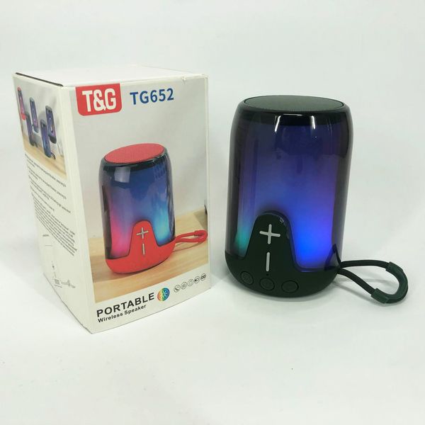 Портативна колонка TG652 5W з RGB підсвічуванням та ремінцем, колонка з акумулятором блютуз. Колір: зелений 460687 фото